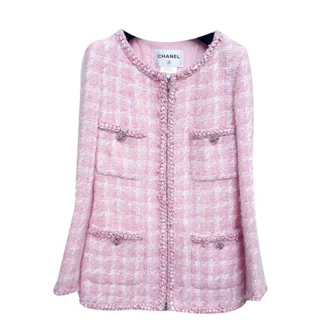 chanel tweed coat pink